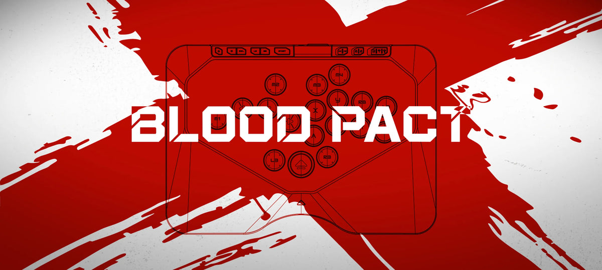 HJK Hitpad Blood Pact leverless controller - red key art