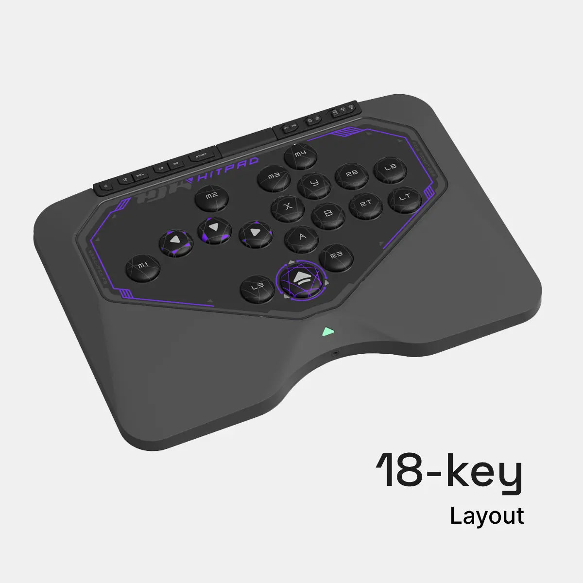HJK Hitpad Classic leverless controller - 18-key layout, angled view