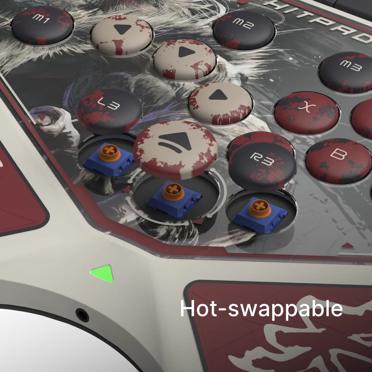 HJK Hitpad Akuma leverless controller - hot-swappable switches