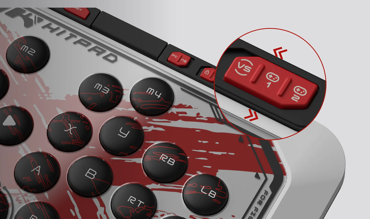HJK Hitpad Blood Pact leverless controller - buttons close-up