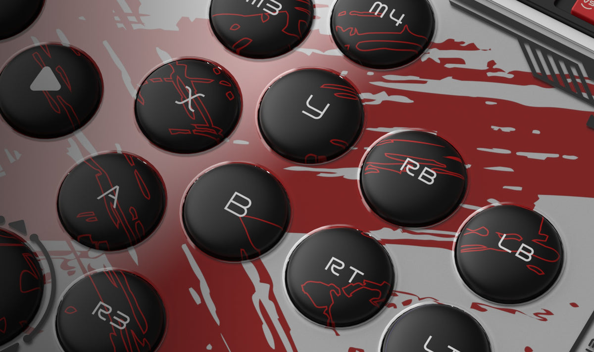HJK Hitpad Blood Pact leverless controller - buttons close-up