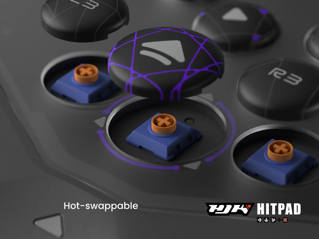 hot-swappable button on hjk hitpad controller