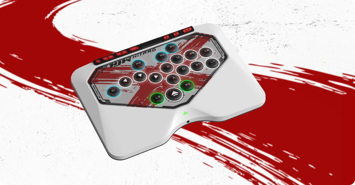 HJK Hitpad leverless controller - hot-swappable switches close-up