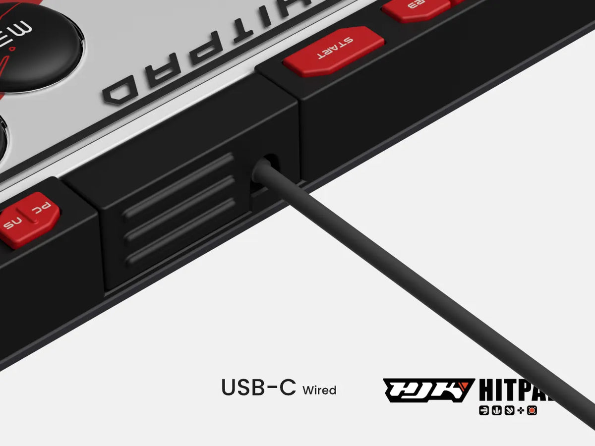 usb-c cable connected to hjk hitpad controller