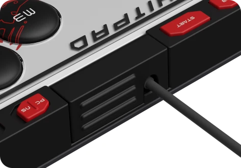 HJK Hitpad Blood Pact leverless controller - USB-C port close-up